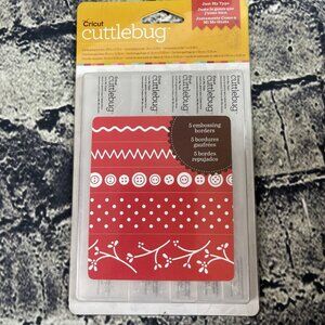 Cuttlebug JUST MY TYPE 5 Embossing Borders Zig Zag Squiggle Dots Buttons